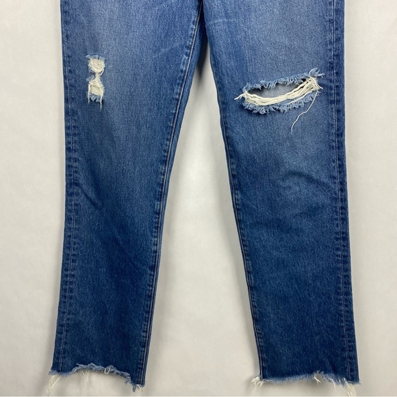 Carmar Button Fly Distressed Jeans Raw Hem Womens Size 28 High Rise Straight - Picture 4 of 9